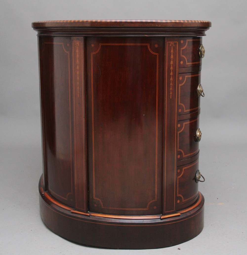 19th Century inlaid mahogany kidney shaped desk with a wonderful provenance  View VII