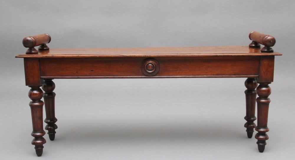 19th Century oak hall bench View IV