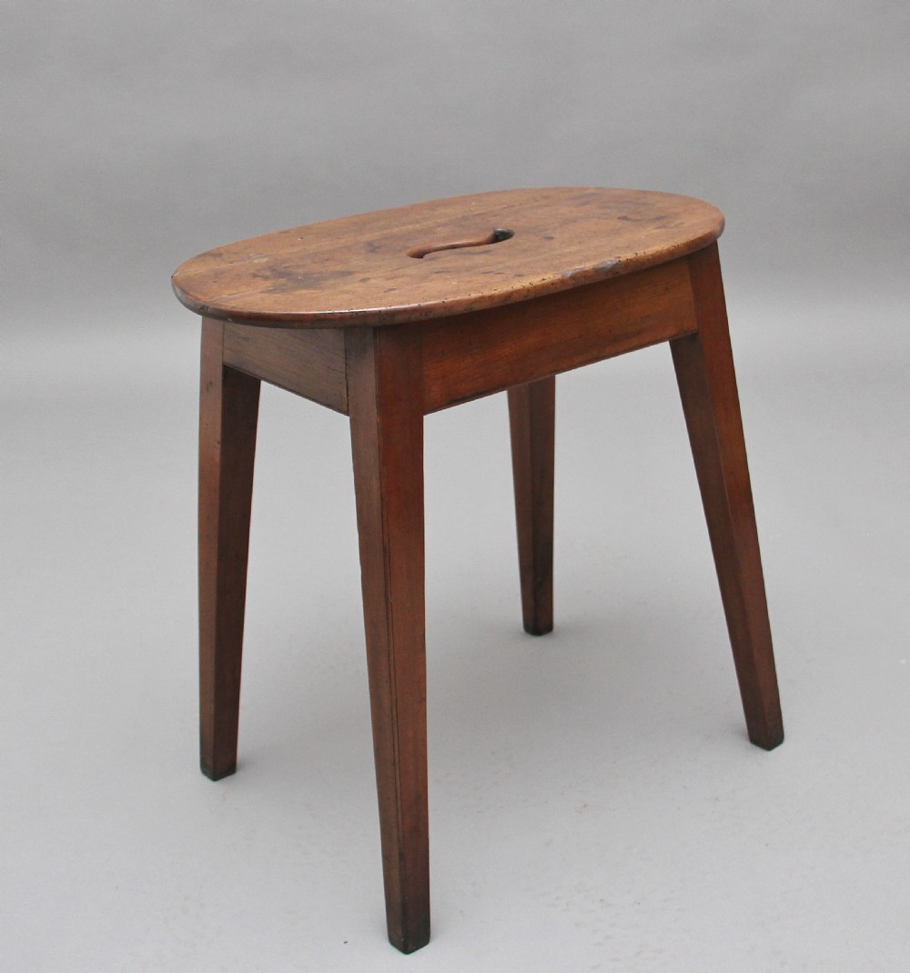 Early 19th Century fruitwood stool View III