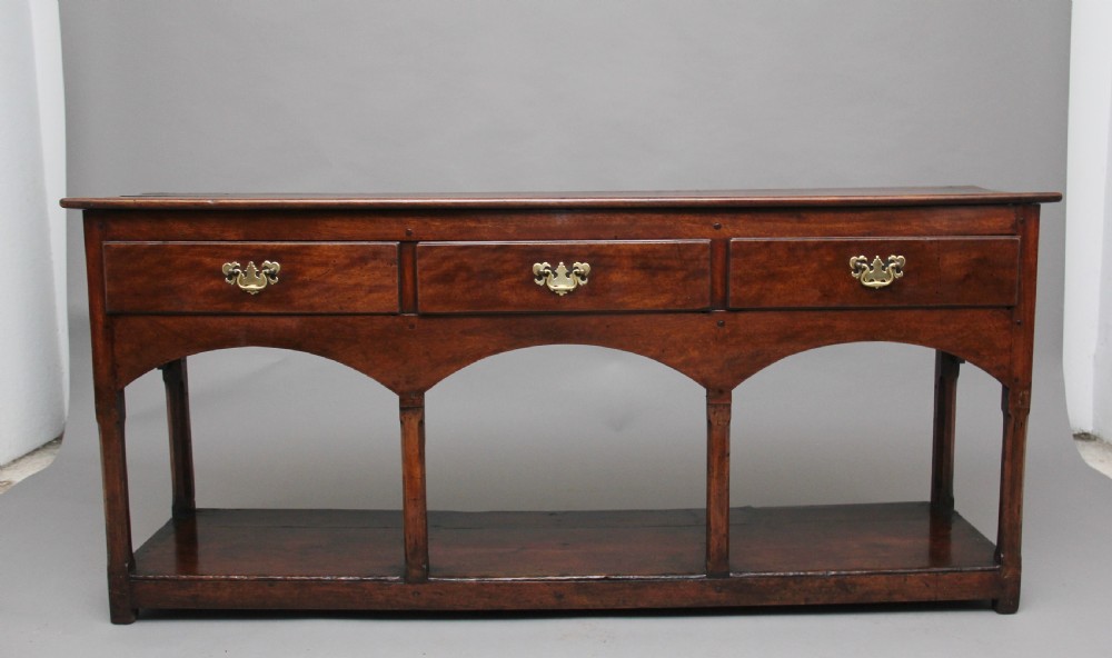 Mid 18th Century walnut country dresser