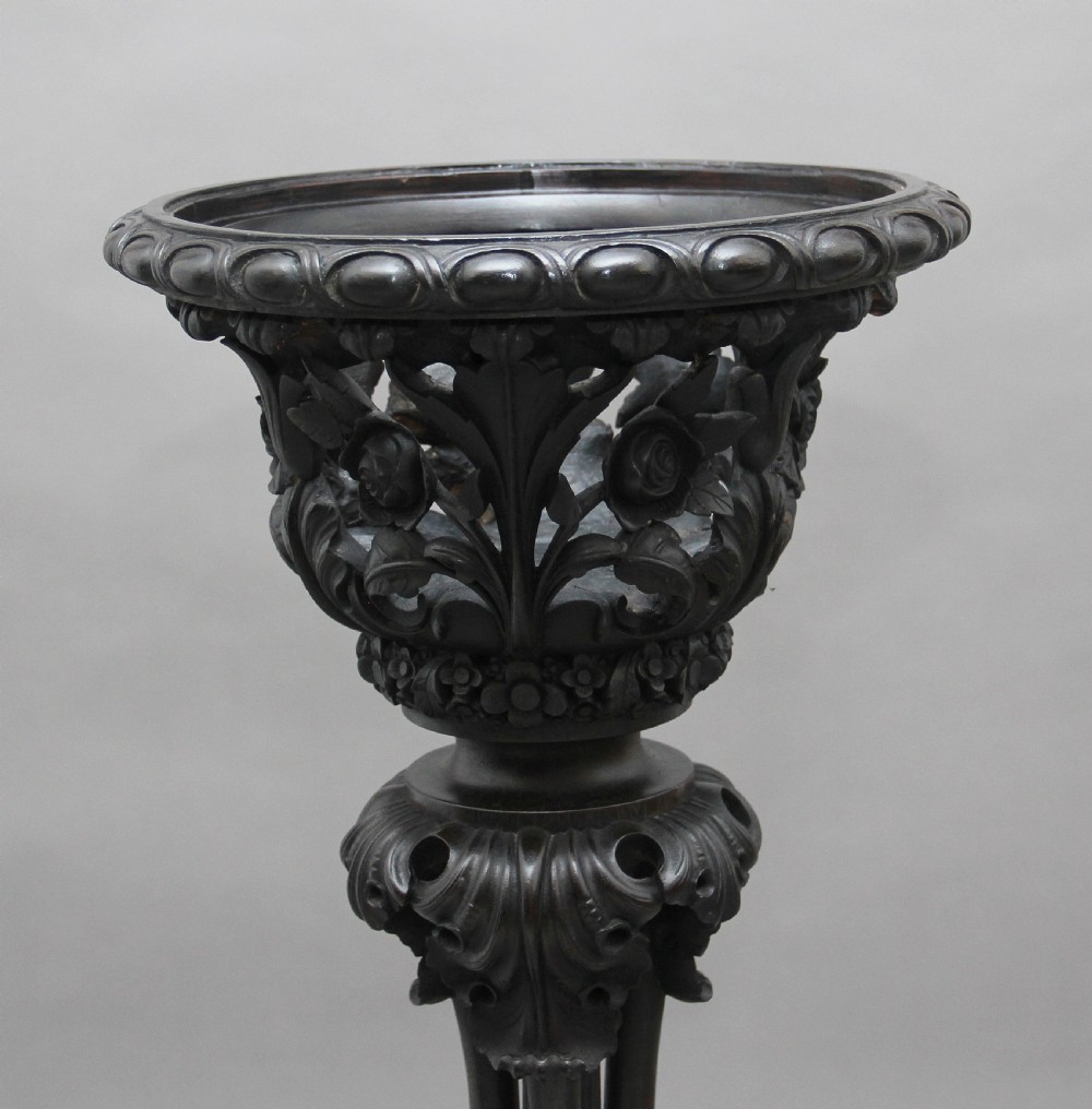 19th Century carved mahogany jardinere View IV