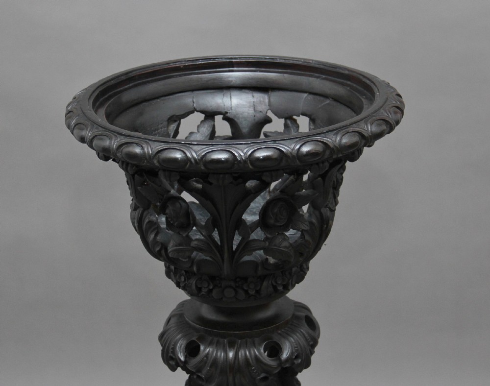 19th Century carved mahogany jardinere View V