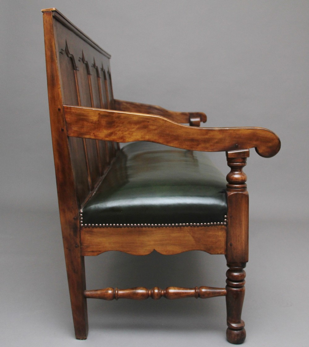 18th Century oak and fruitwood settle View III