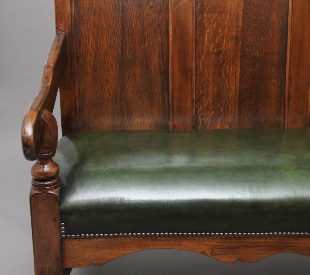 18th Century oak and fruitwood settle View VI