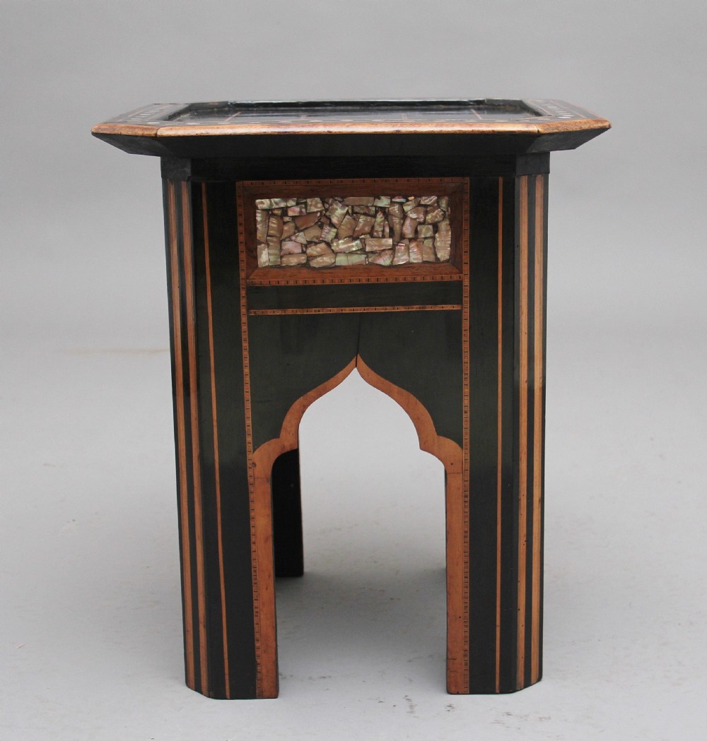19th Century ebony and inlaid occasional table View III
