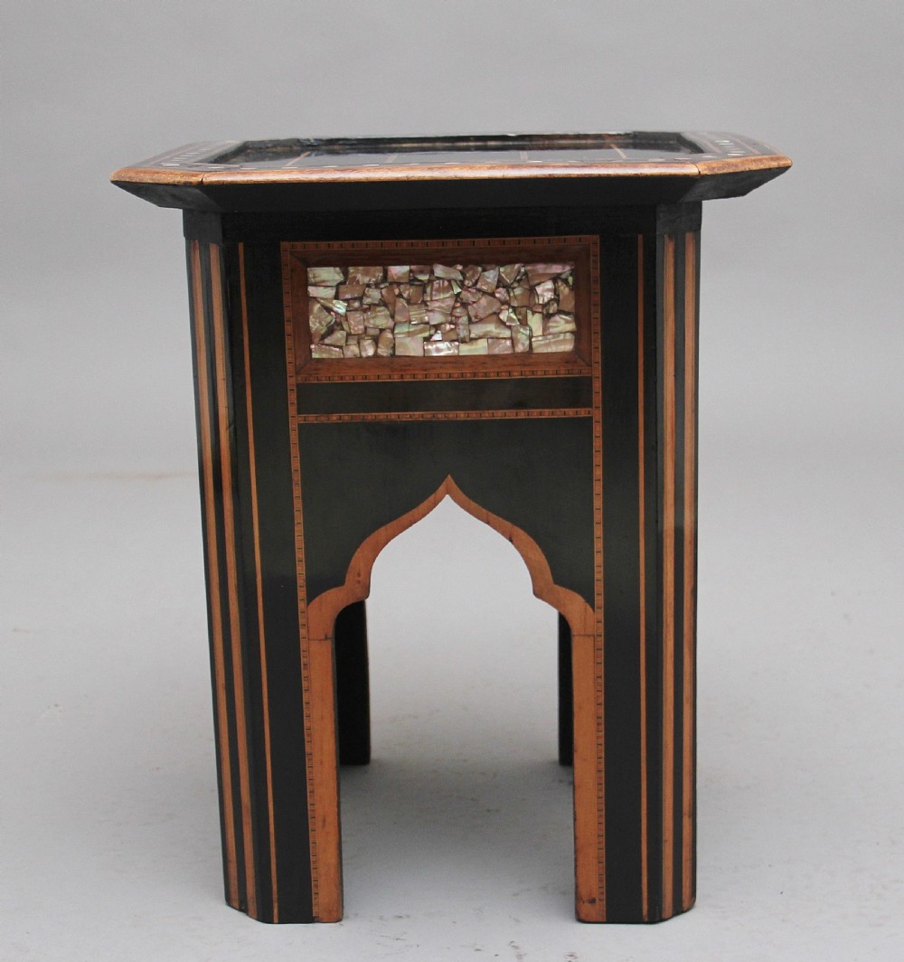 19th Century ebony and inlaid occasional table View IV