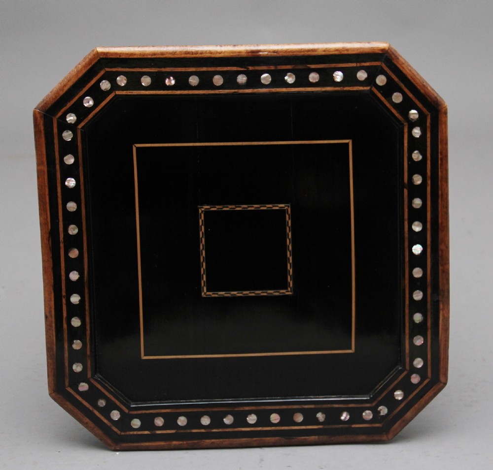 19th Century ebony and inlaid occasional table View VI