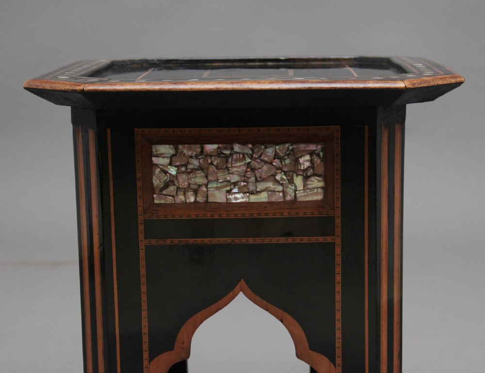 19th Century ebony and inlaid occasional table View VIII