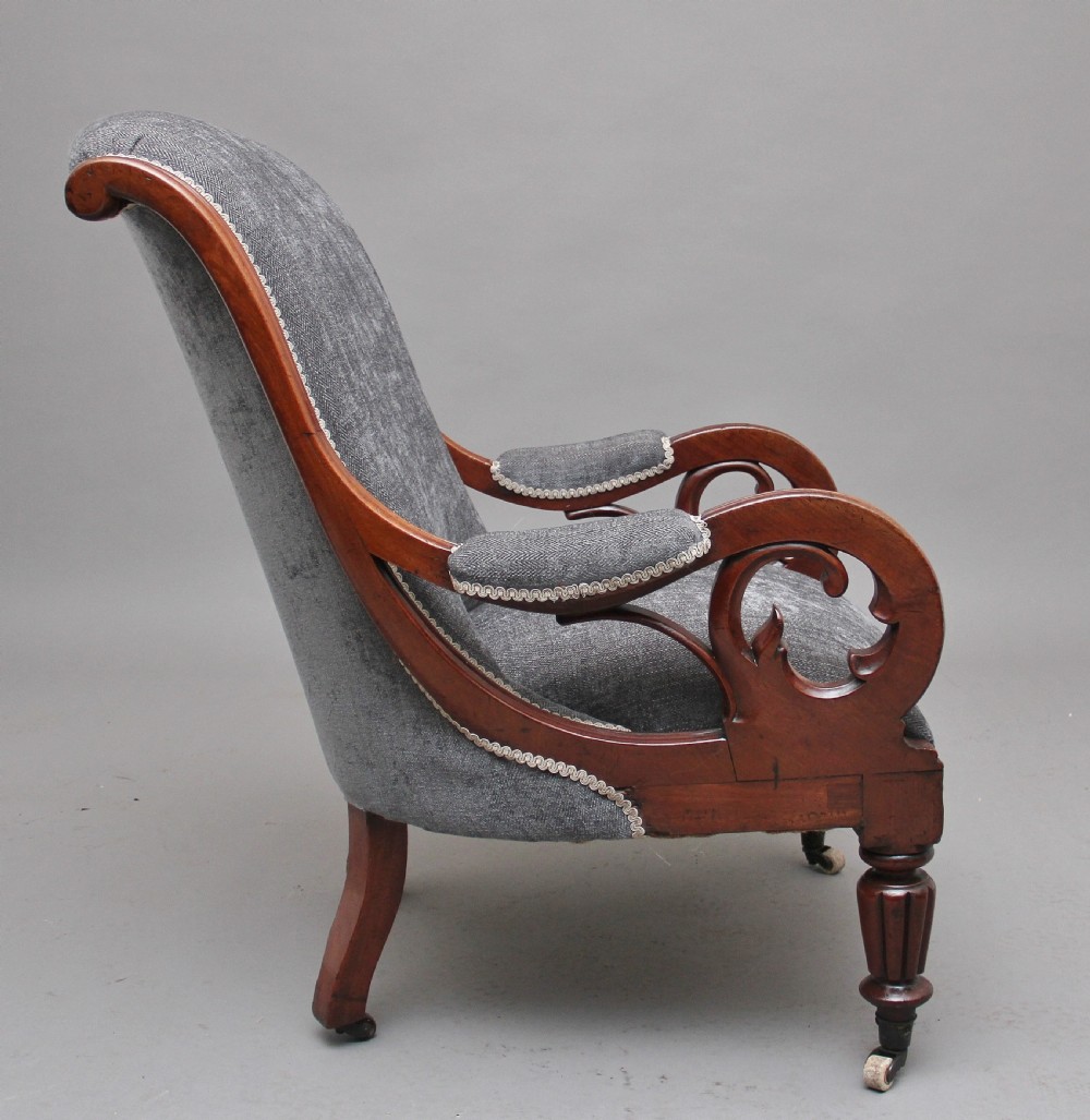 19th Century mahogany library armchair View II