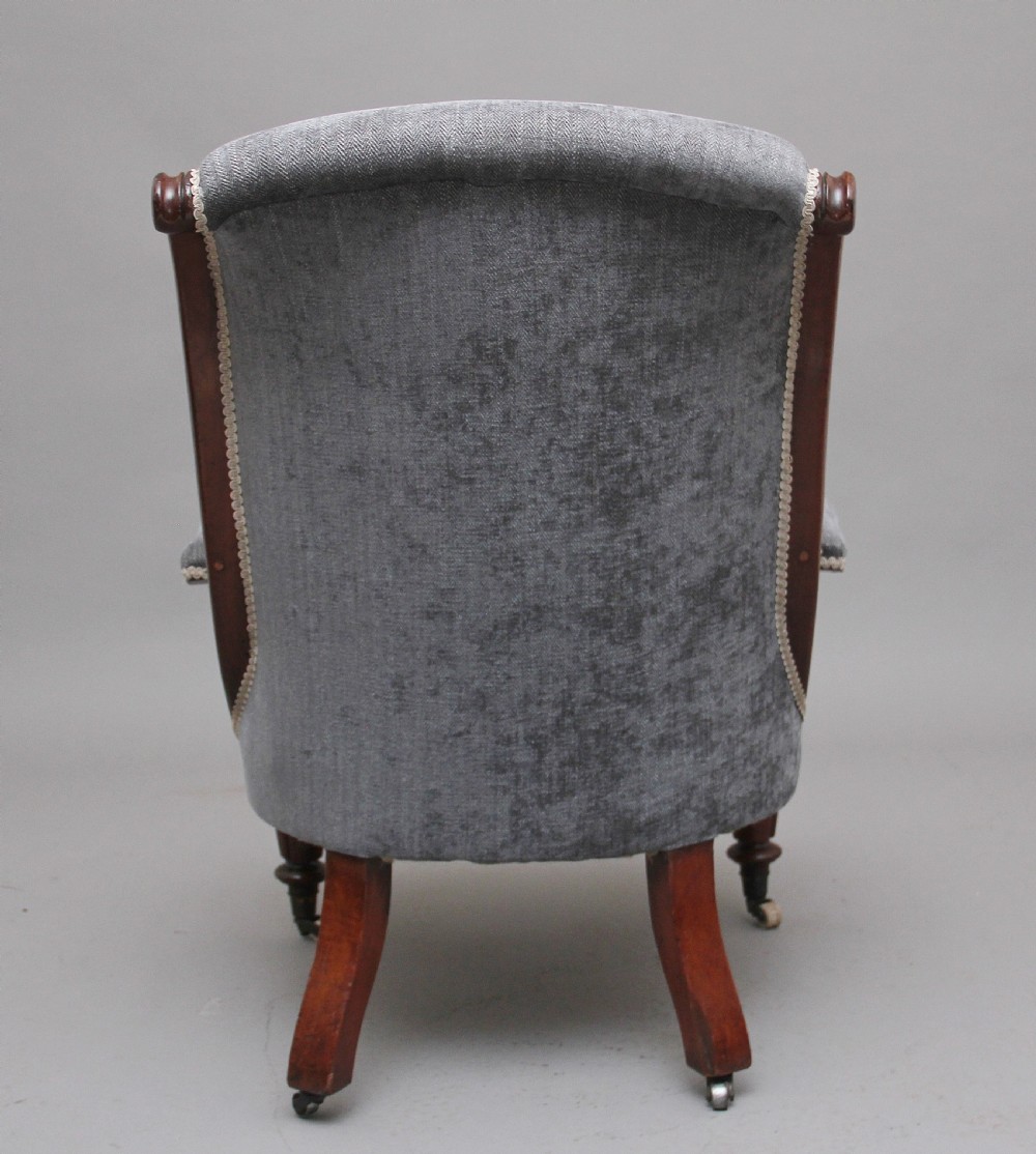 19th Century mahogany library armchair View III