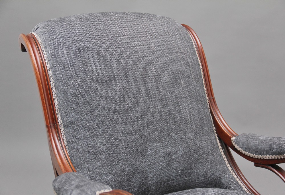 19th Century mahogany library armchair View VI