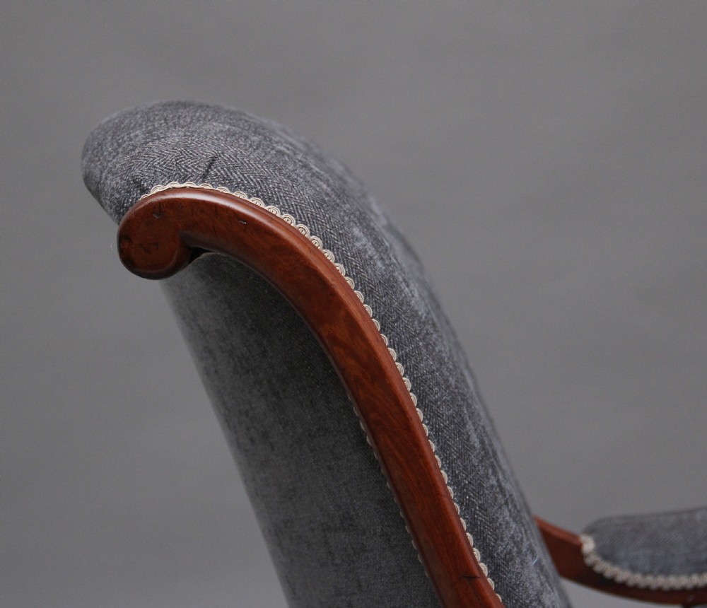19th Century mahogany library armchair View VIII