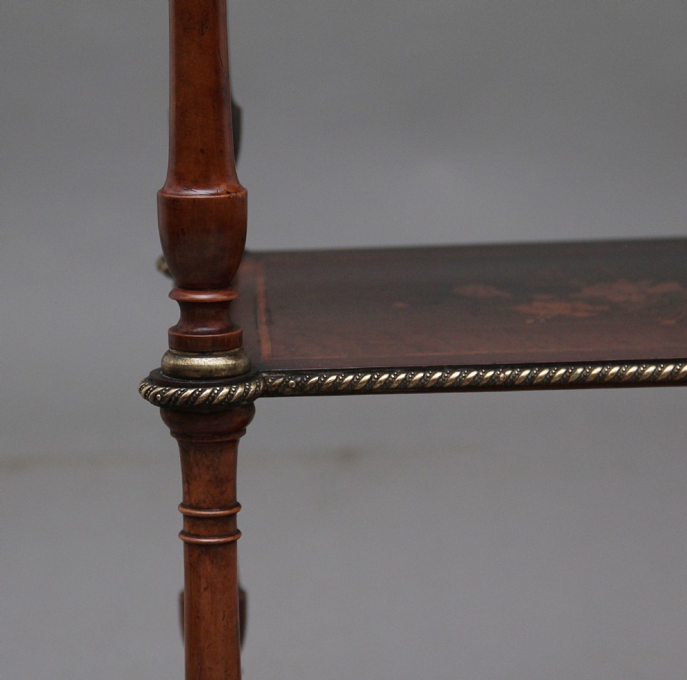 19th Century mahogany and inlaid three tier etagere table View IX