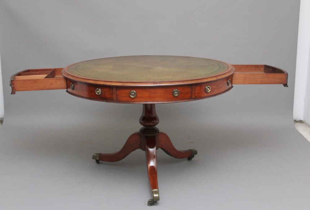 Early 19th Century mahogany drum table View III