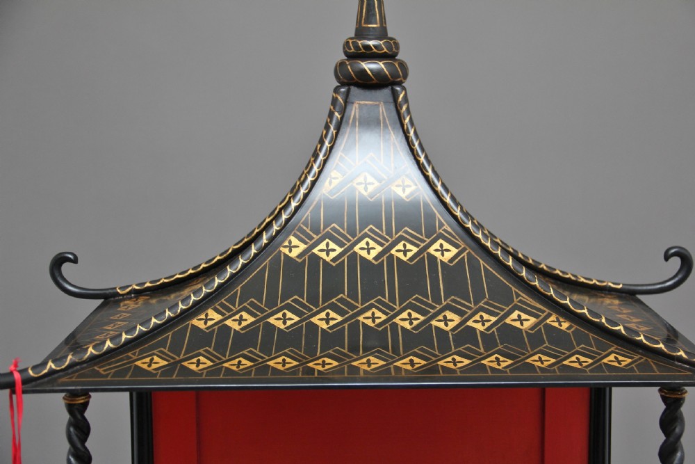 Pair of early 20th Century Chinoiserie open cabinets View V