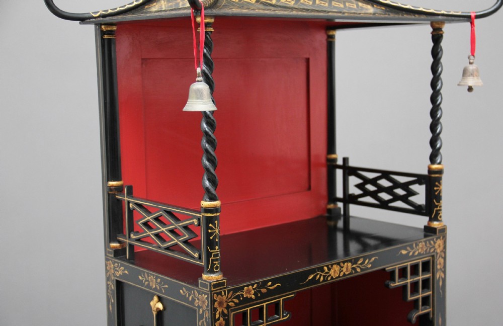 Pair of early 20th Century Chinoiserie open cabinets View IX