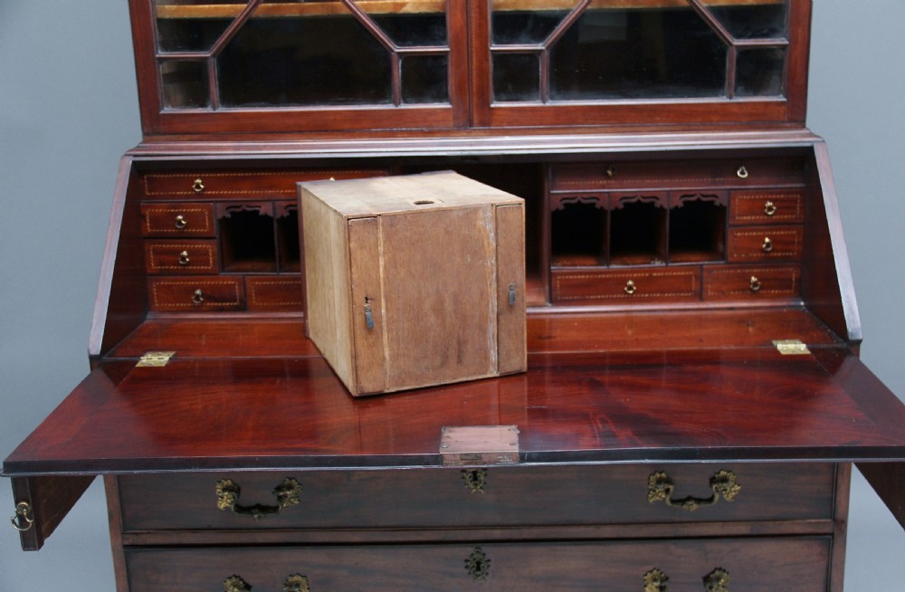 Superb quality 18th Century mahogany bureau bookcase View X