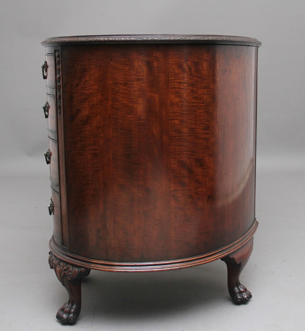 Superb quality Edwardian mahogany kidney shaped desk View V