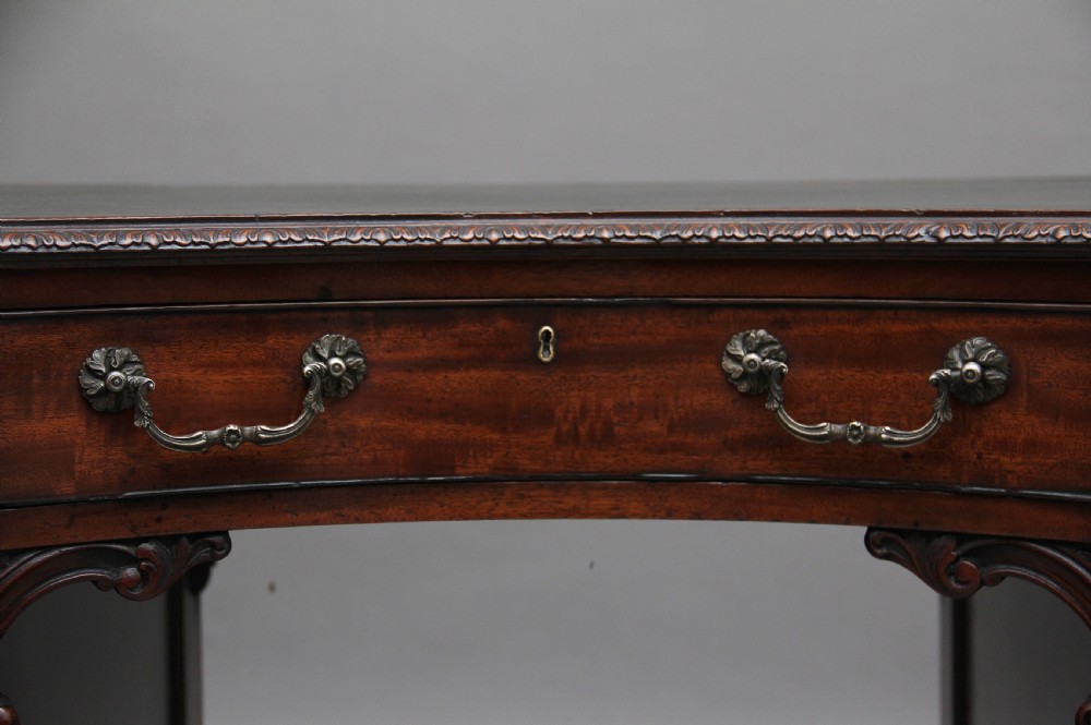Superb quality Edwardian mahogany kidney shaped desk View IX