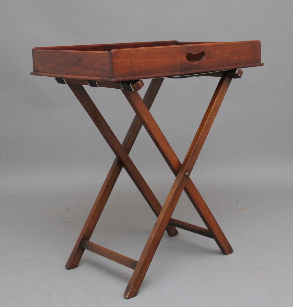 Early 19th Century mahogany butlers tray on stand