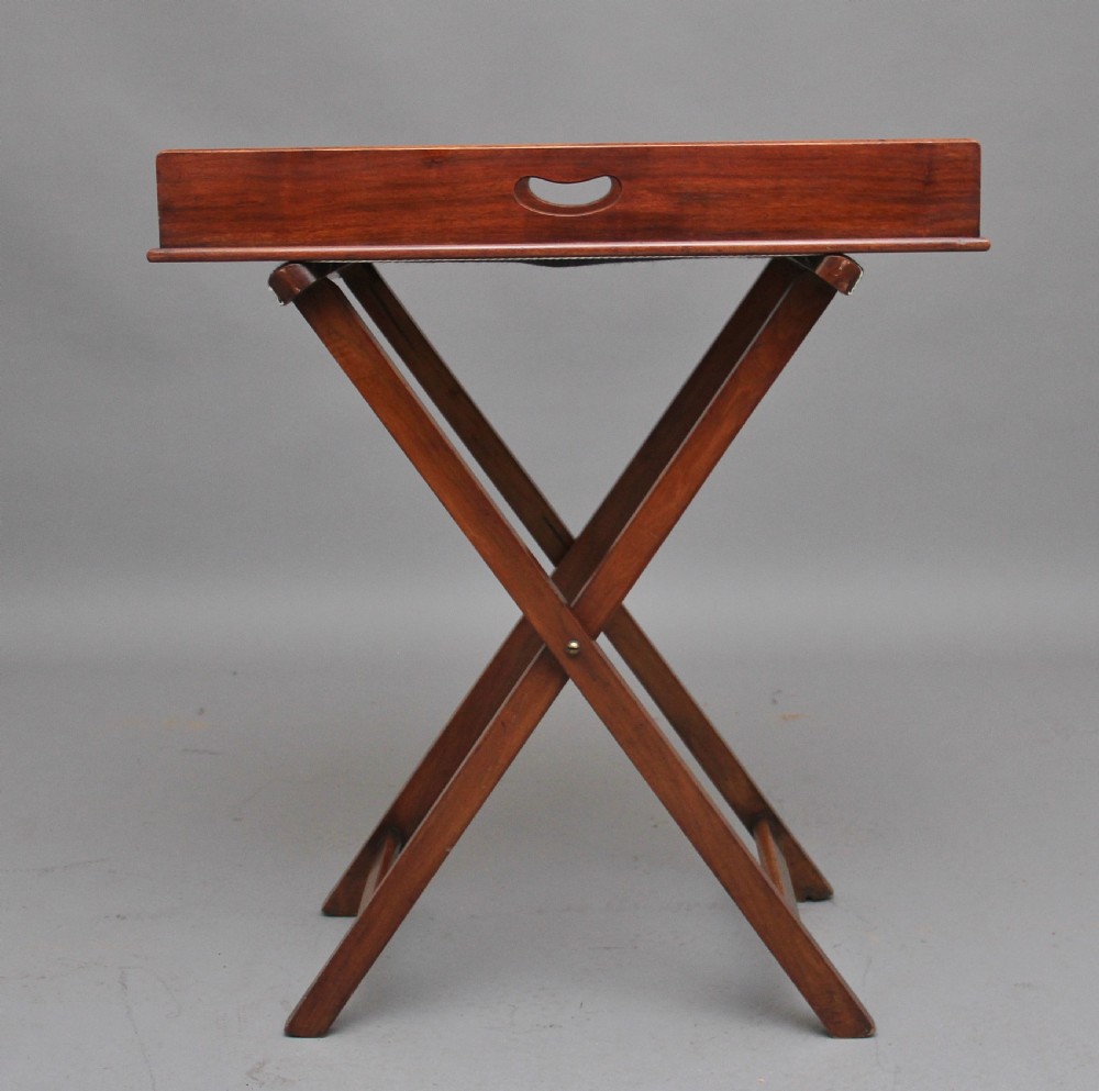 Early 19th Century mahogany butlers tray on stand View IV