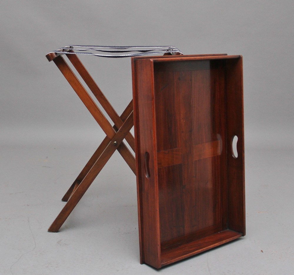 Early 19th Century mahogany butlers tray on stand View VII