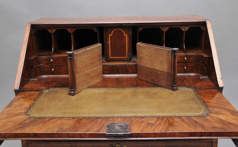 18th Century walnut and feather banded bureau View V