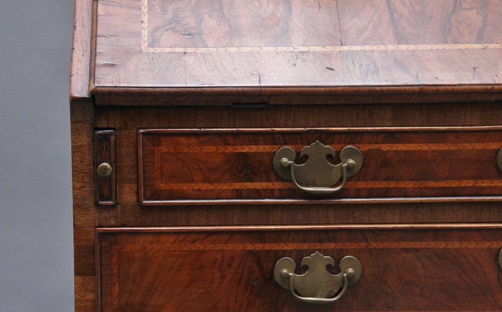 18th Century walnut and feather banded bureau View XVI