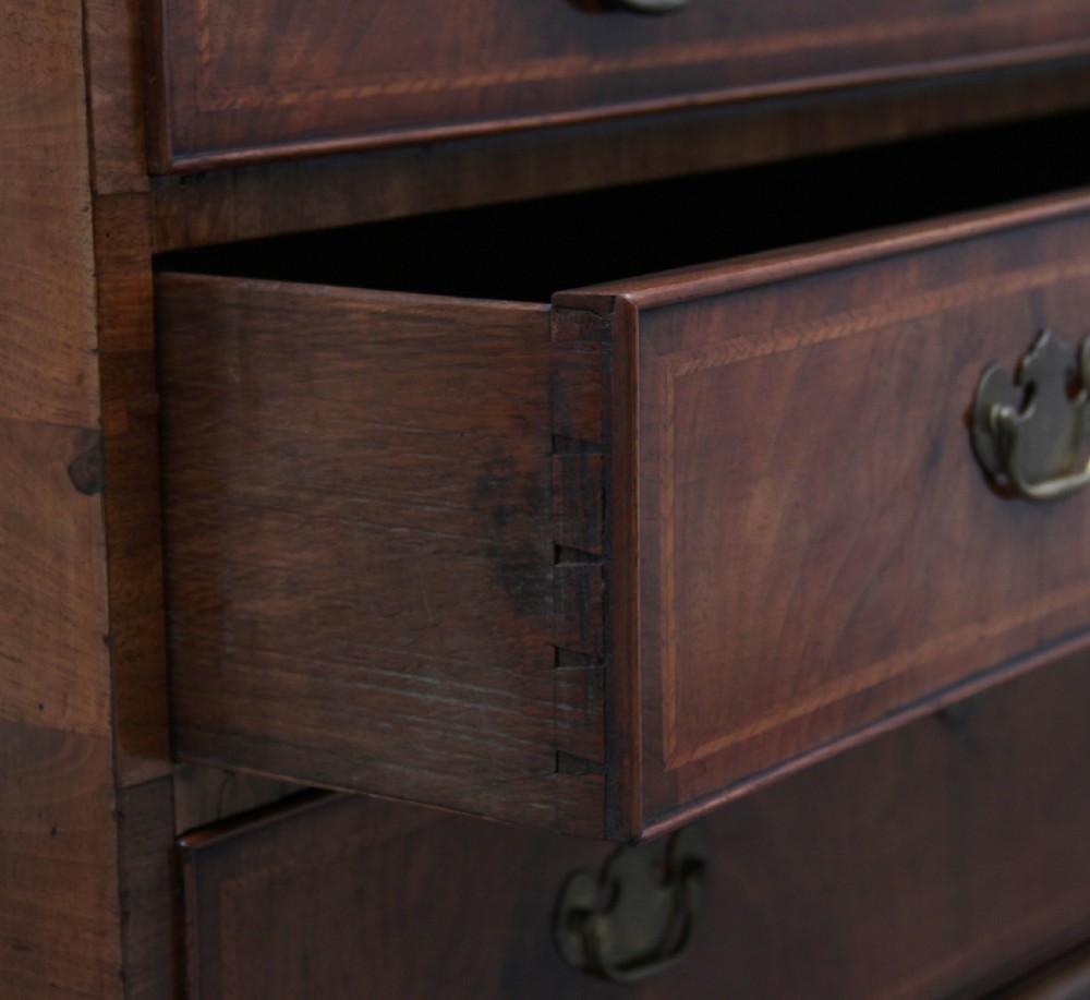 18th Century walnut and feather banded bureau View XVII