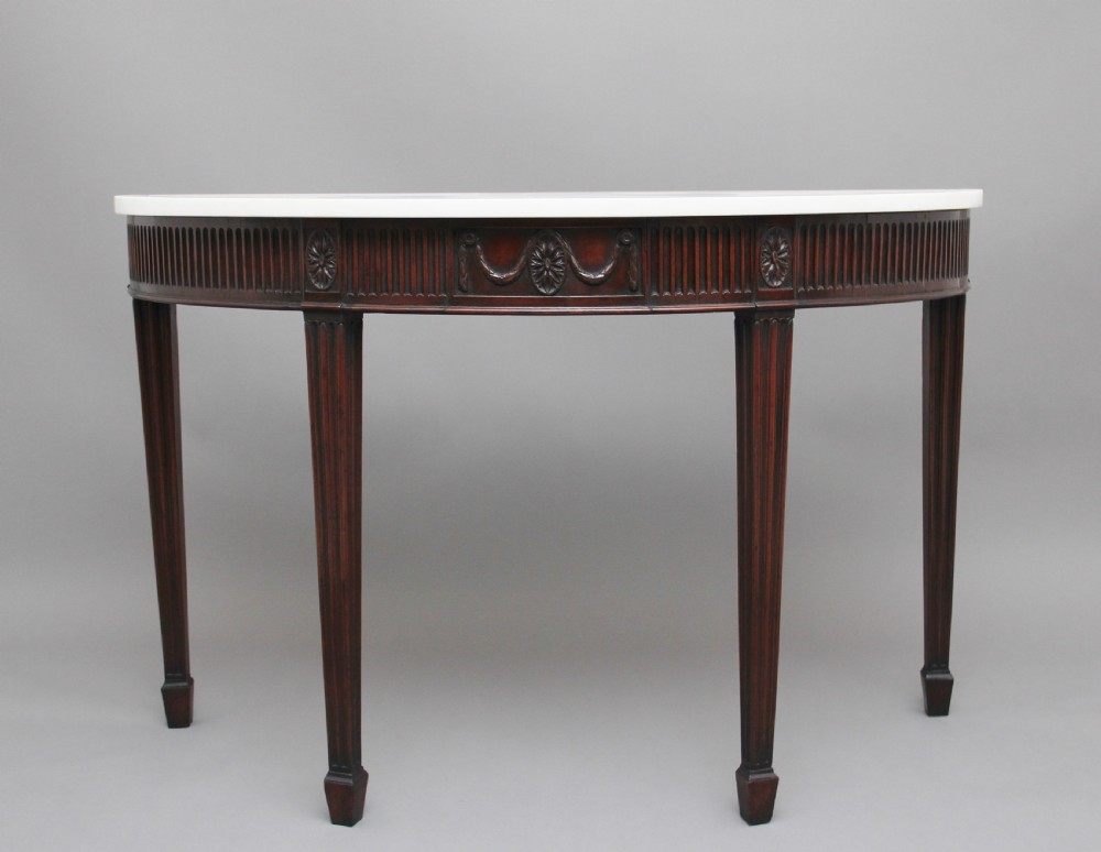 18th Century mahogany and marble top console table