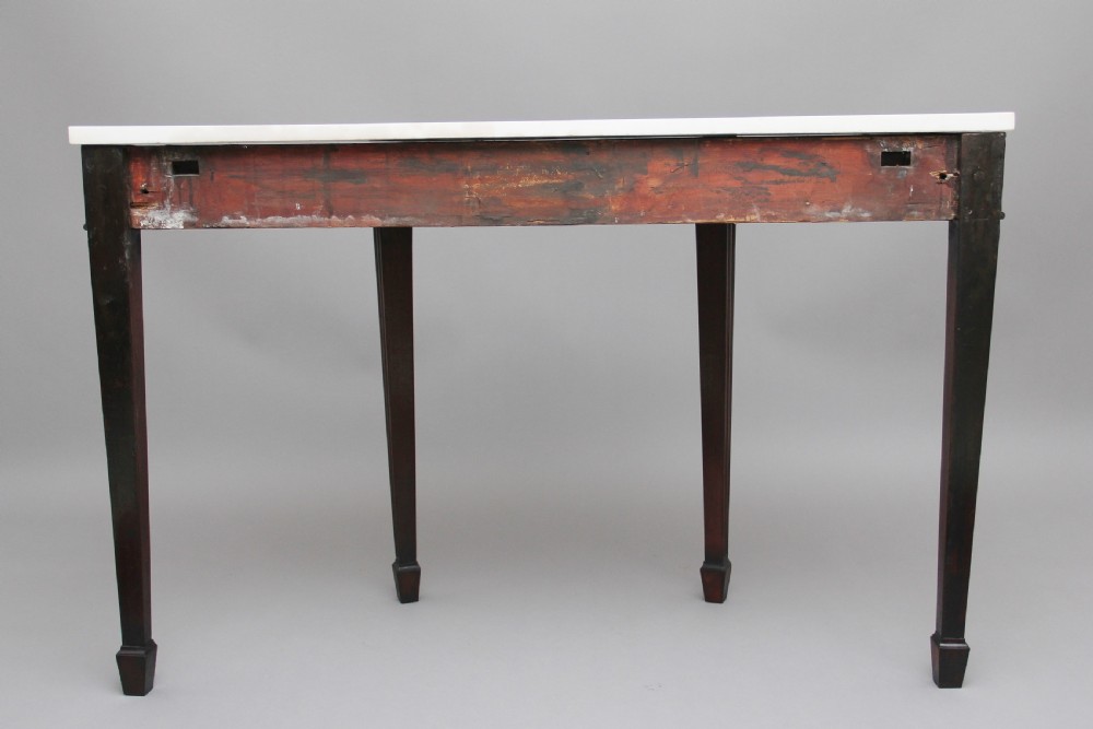 18th Century mahogany and marble top console table View III