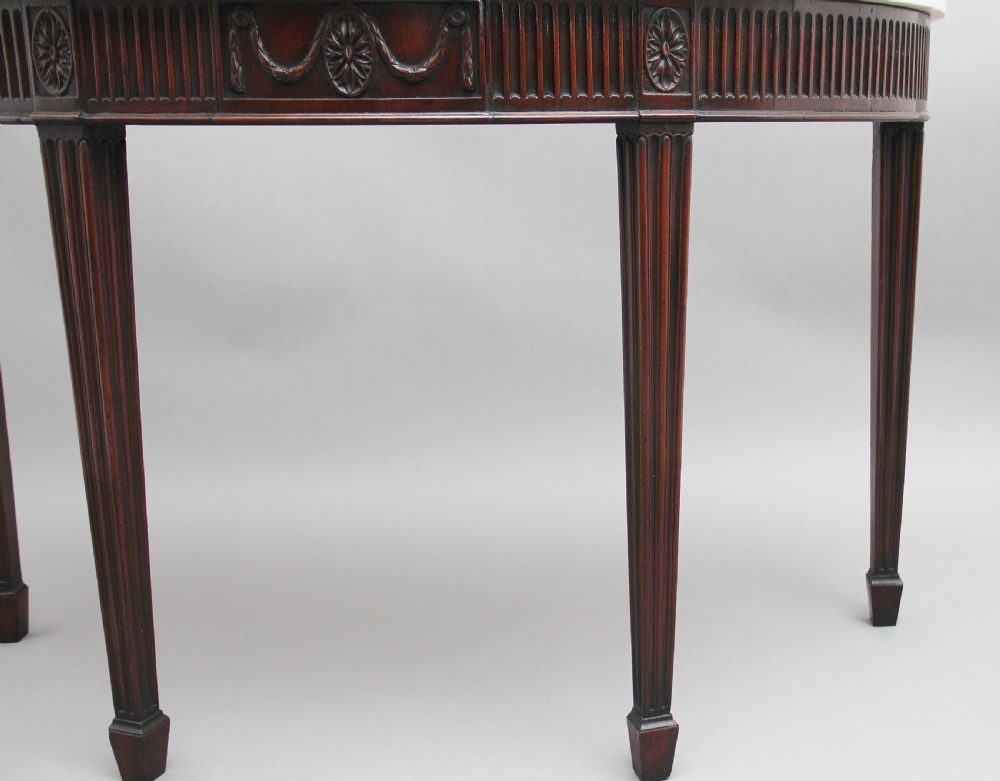 18th Century mahogany and marble top console table View IV