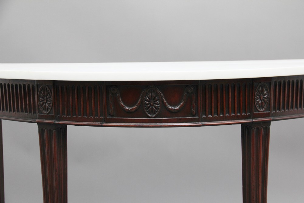 18th Century mahogany and marble top console table View VII