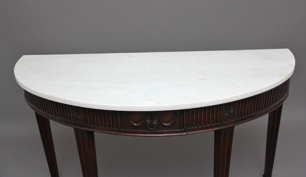 18th Century mahogany and marble top console table View VIII