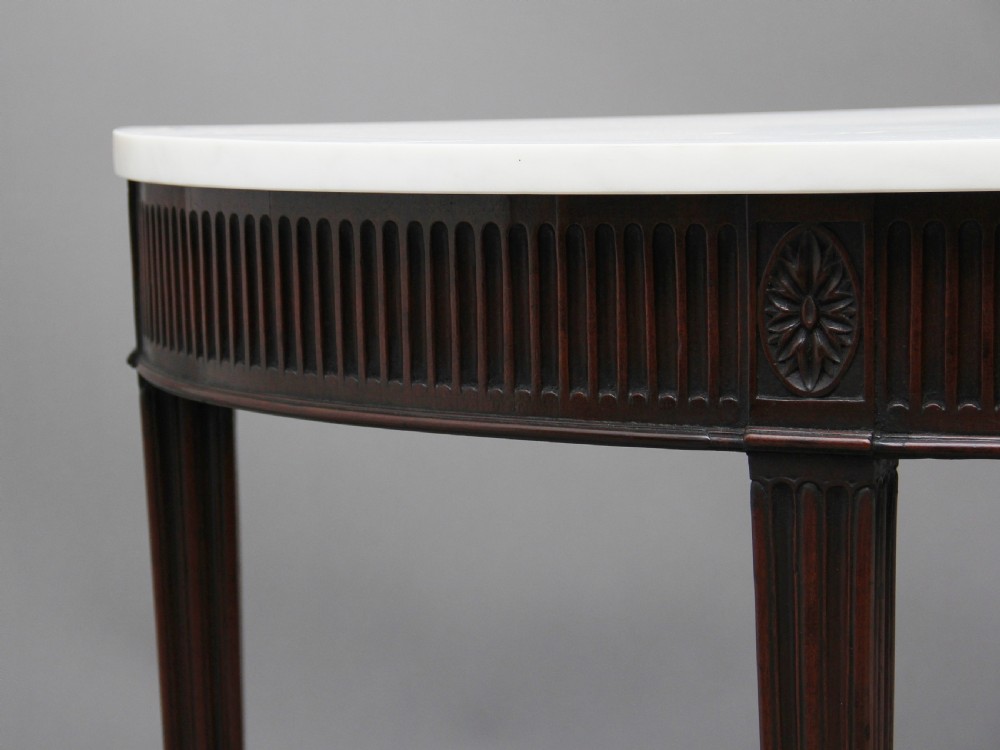 18th Century mahogany and marble top console table View IX