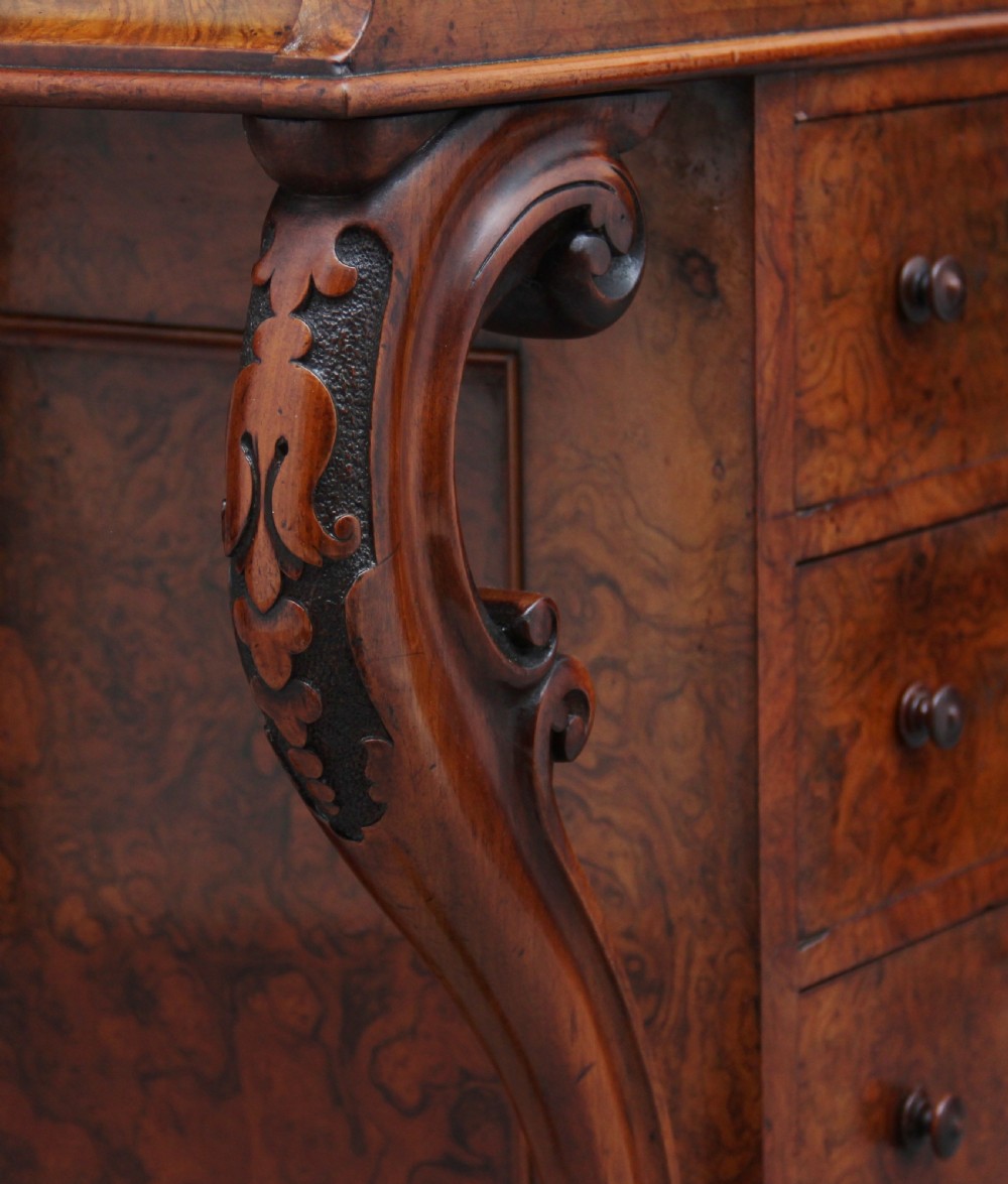 19th Century burr walnut rising top davenport View XXIV
