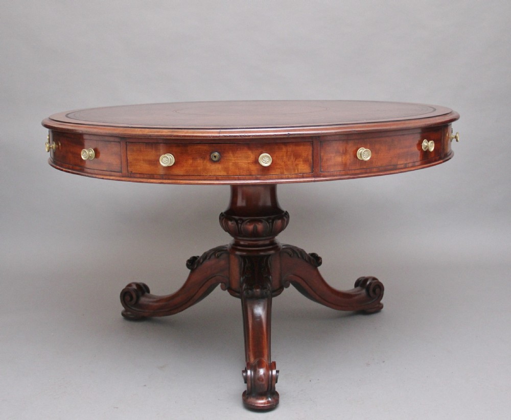 Superb quality 19th Century mahogany drum table