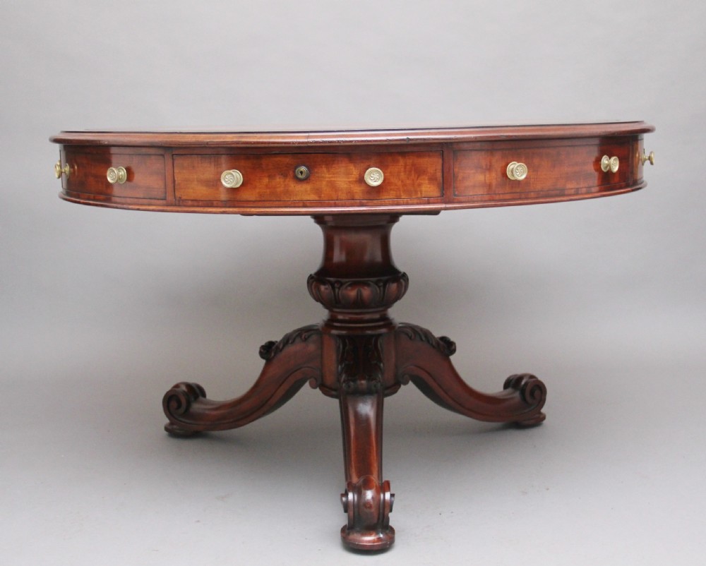 Superb quality 19th Century mahogany drum table View II