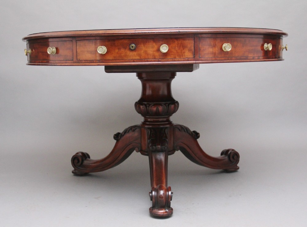 Superb quality 19th Century mahogany drum table View III