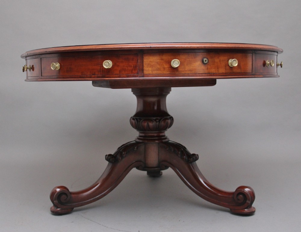 Superb quality 19th Century mahogany drum table View IV