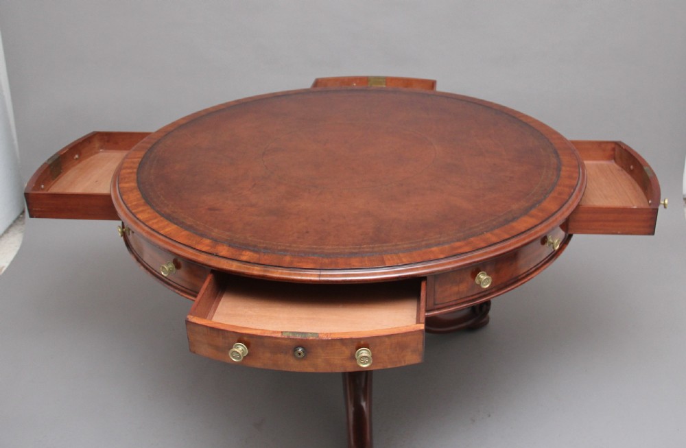 Superb quality 19th Century mahogany drum table View VI