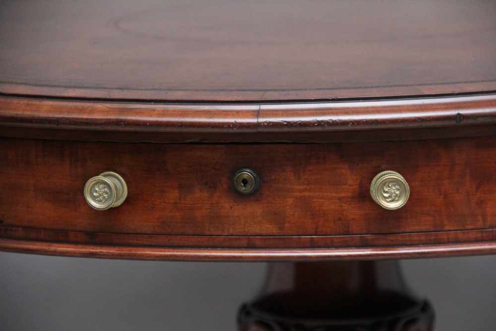 Superb quality 19th Century mahogany drum table View IX