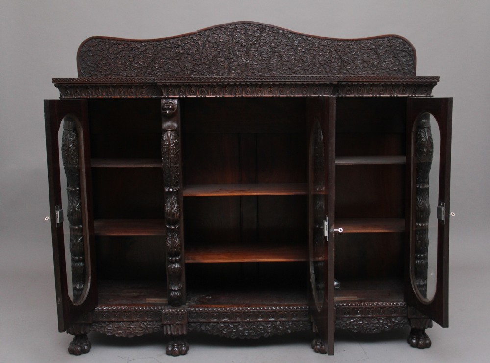 Superb quality 19th Century Burmese breakfront cabinet View II