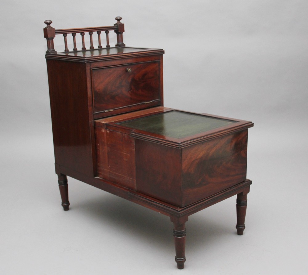 19th Century mahogany library steps View II