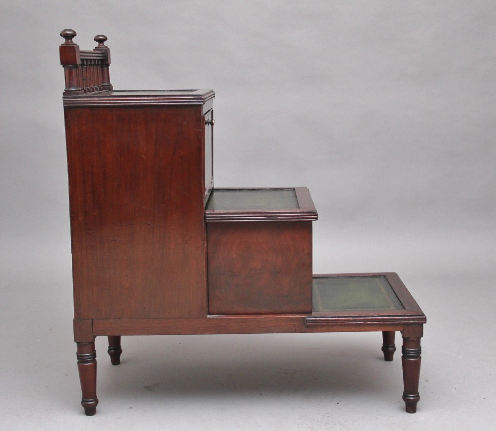 19th Century mahogany library steps View VIII