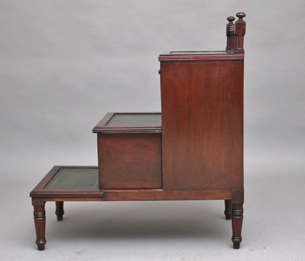 19th Century mahogany library steps View X
