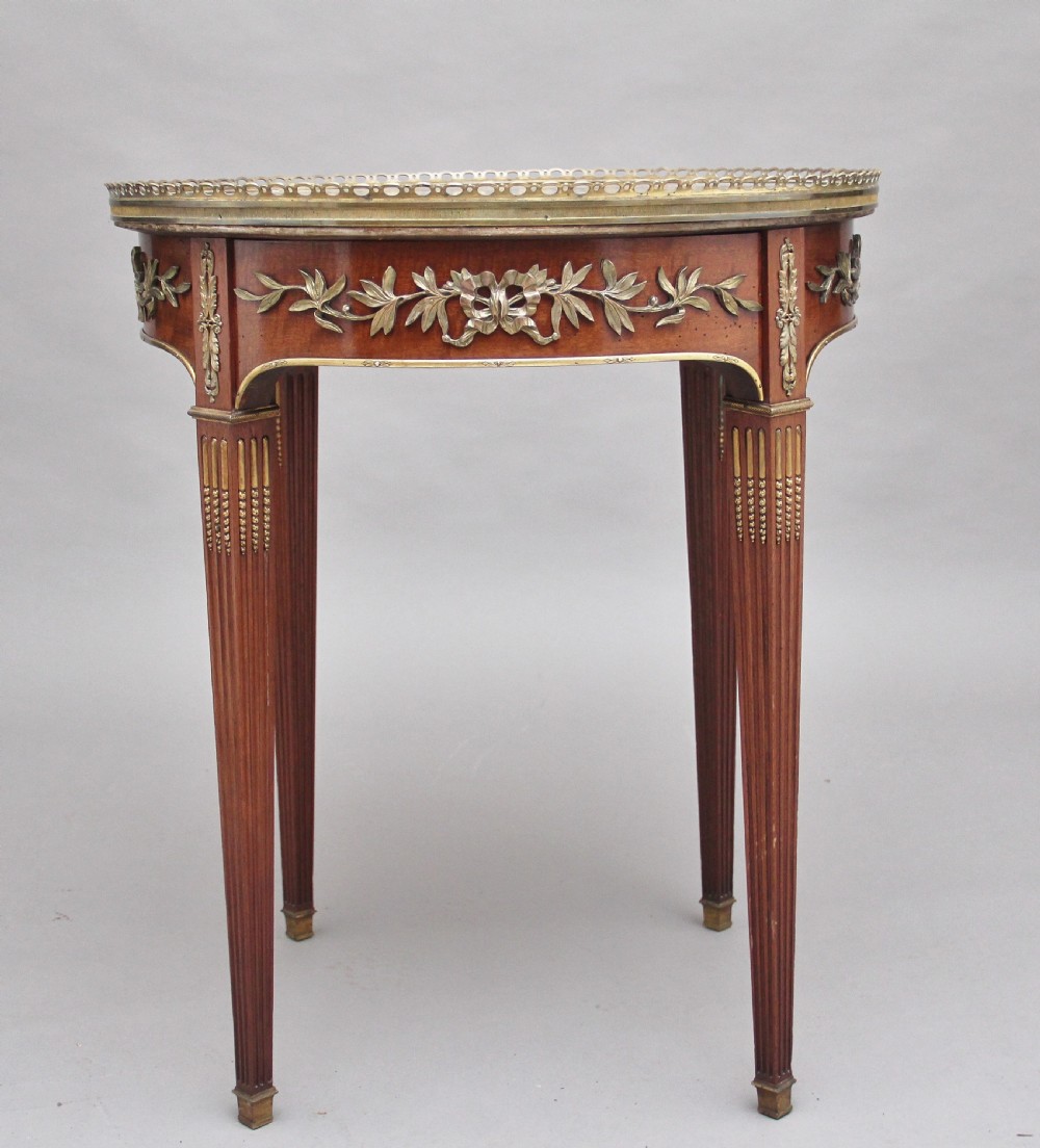 19th Century mahogany and marble top occasional table View II