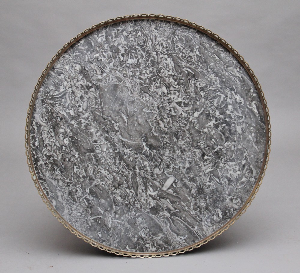 19th Century mahogany and marble top occasional table View III