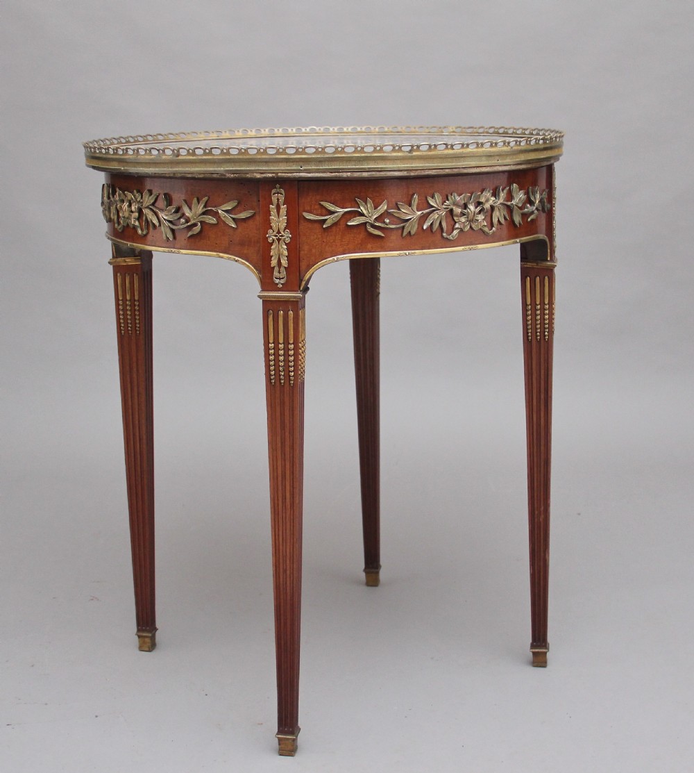 19th Century mahogany and marble top occasional table View IV