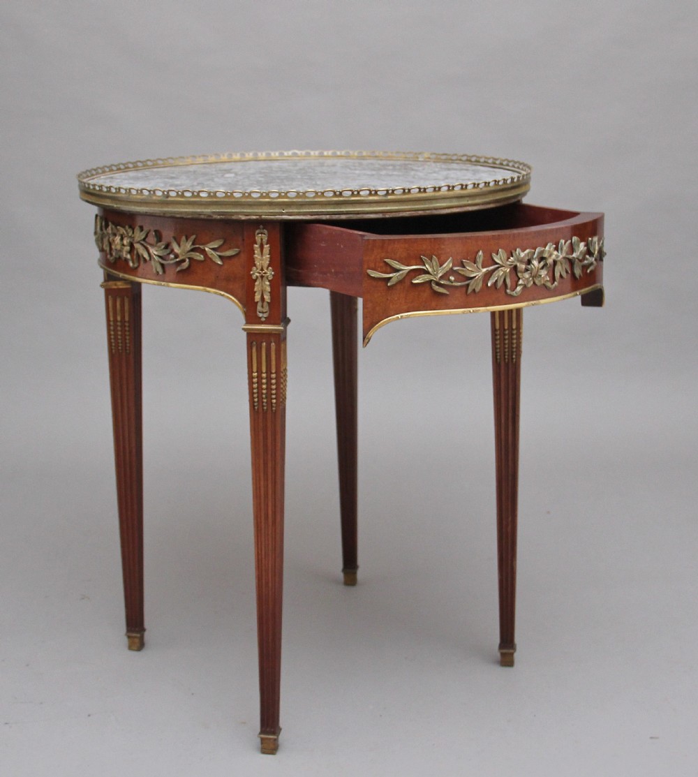 19th Century mahogany and marble top occasional table View V